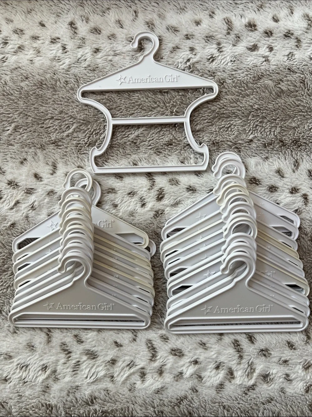 22 American Girl White Doll Hangers - Mini Plastic Hangers for Doll Closets